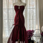 Burgundy Vintage Evening Dresses, Sleeveless Long Party Gowns  cg25510