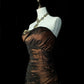 Strapless Brown Vintage Evening Dresses, Sleeveless Long Party Gowns  cg25499