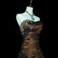 Strapless Brown Vintage Evening Dresses, Sleeveless Long Party Gowns  cg25499