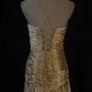 Gold Pleats Vintage Evening Dresses, Sleeveless Long Party Gowns  cg25498