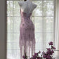 Vintage Short Evening Dresses, Lilac Short Party Gowns  cg25535
