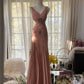 Sexy V Neck Chiffon Vintage Evening Dresses, Sleeveless Long Party Gowns  cg25504