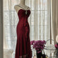 Burgundy Vintage Evening Dresses, Sleeveless Long Party Gowns  cg25510