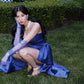 Satin Slit Prom Dresses Birthday Outfits Elegant Party Gown With Gloves     cg25178