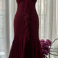 Burgundy Vintage Evening Dresses, Sleeveless Long Party Gowns  cg25510
