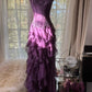 Purple Chiffon Vintage Evening Dresses, Sleeveless Long Party Gowns  cg25502