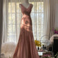 Sexy V Neck Chiffon Vintage Evening Dresses, Sleeveless Long Party Gowns  cg25504