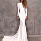 Mermaid Wedding Dress, Long Cowl Back Wedding Dress Wedding Gown    cg17124