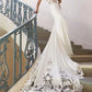 Charming Appliques Lace Mermaid Wedding Dresses with Straps, Sexy Sleeveless prom gown cg1492