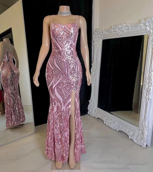 Pink Prom Dresses, Sparkly Prom Dresses, Sequin Applique Prom Dresses, Spaghetti Strap Prom Dresses  cg24959