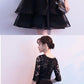 Black V Neck Lace Tulle Short Dress Black Homecoming Dress  cg1054