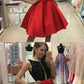 Elegant Black top Dress, Red Short Homecoming Dresses cg1148