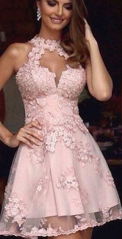 Sexy Dress, Tulle homecoming Dresses, Appliques Gown  cg1179