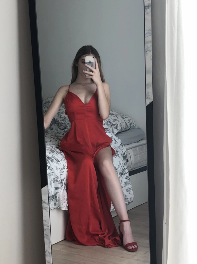 Red 2020 Prom Dresses, Long Prom Dress, Simple prom dress     cg12488