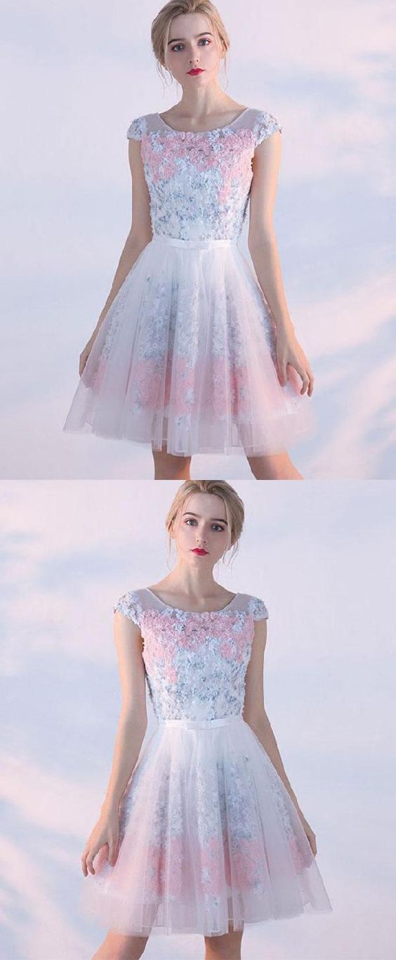 Morden Cute homecoming Dresses, Cute A Line 3D Flower Short homecoming Dress, Homecoming Dress cg1313