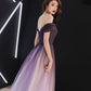Beautiful Light Purple Gradient Tulle Long Formal Dress, Off Shoulder Prom Dress   cg13341