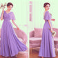 Beautiful Light Purple Chiffon V-Neckline Prom Dress, A-Line Floor Length Bridesmaid Dress   cg13370