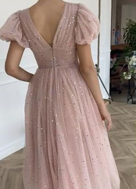 Pink Bling Bling Tulle Prom Dress , Charming Prom Dress   cg13422