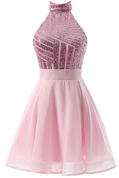 Short a line halter homecoming dresses cheap. Mini sparkly backless homecoming dress. cg1468