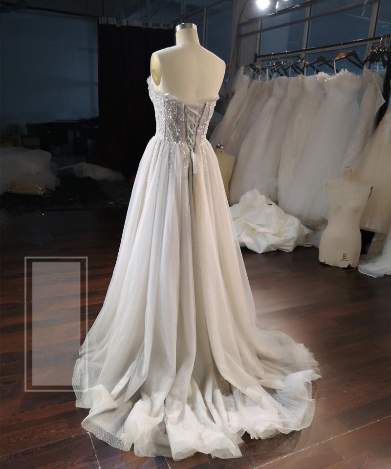 Light Champagne A-Line Beaded Sweetheart Long Prom Dress, Eveing Dress Formal Dress   cg15681