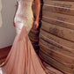 Sexy Mermaid Backless Prom Dress Nude V Neck Long Lace Spaghetti Straps Prom Dresses   cg15929