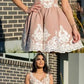 A-Line V-Neck Two Straps Homecoming Dresses With Appliques cg1632