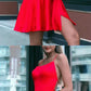 2019 Short A-line Cross Back Homecoming Dresses Satin Cocktail Dress cg1715