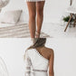 One Shoulder Homecoming Dresses Sheath Lace Short Dress Fashion Party Dress cg1731
