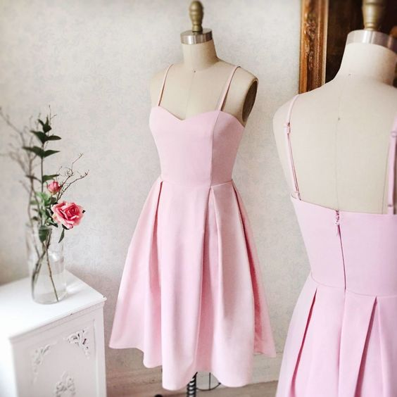 Charming homecoming Dress, A Line Pink Short Homecoming Dress, Spaghetti Straps Gown cg1972