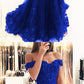 royal blue lace mermaid evening dress off the shoulder prom dress cg2022