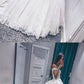 White tulle lace off shoulder long prom dress, evening dress cg2023
