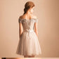 Off The Shoulder Homecoming Dress With Sleeve Party Lace Homecoming Dress cg203