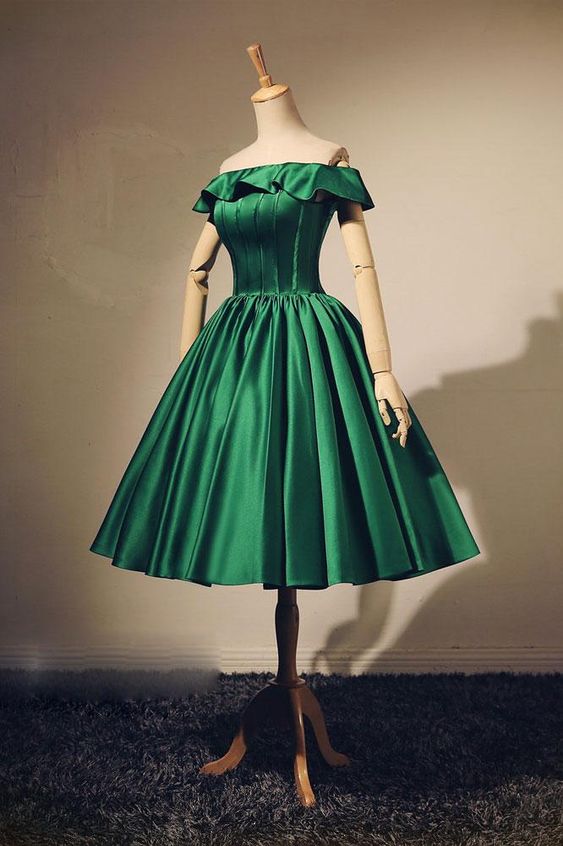 Simple green short homecoming dress, green evening dress cg2067