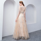 Light Champagne Lovely A-Line Floor Length Party Dress, Cute Tulle Bridesmaid Dress prom dress evening dress     cg20677