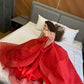 BlingBling A Line Halter Red Long Prom Dress with Cris Cross    cg20930