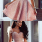 Sweetheart Pink Beaded Short homecoming Dress with Feathers, Cutest Pink Dresses for Homecoming  cg214