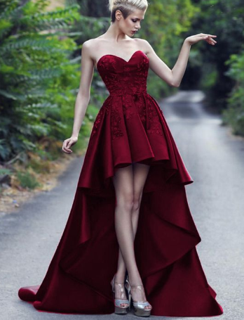 high low prom dresses,burgundy prom dresses,asymmetric prom dress cg2146