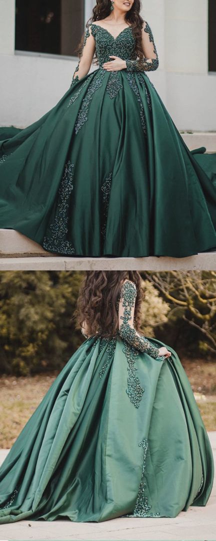Emerald green wedding dresses prom dress, evening dress    cg22103