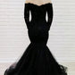 Black lace long sleeve mermaid prom dress evening dress       cg23131