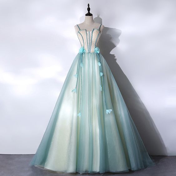 Beautiful Tulle Light Green Long Evening Dress Formal Dress, New Style Party Dresses Prom Dress    cg23190