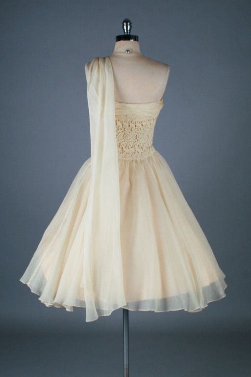 Vintage One Shoulder Organza Homecoming Dress        cg23275