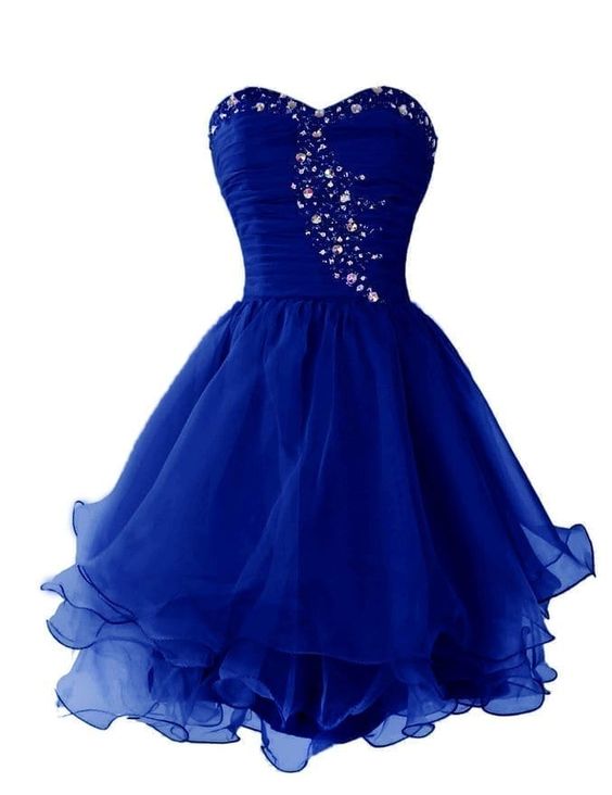 Royal Blue Beading Sweetheart Short Dress With Ruffles Homecoming Dress           cg23284