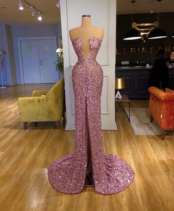 Elegant pink long evening dress Prom Dress      cg23395