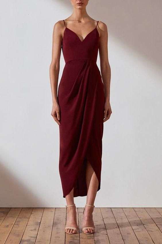 Burgundy A-line Sleeveless Prom Dress         cg23465