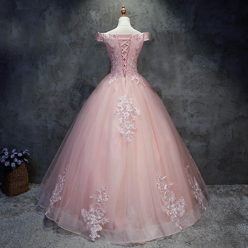 Pink Cap Sleeves Ball Gown Tulle With Lace Sweet 16 prom Dresses, Long Quinceanera Dresses       cg23502