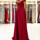 Glamorous Off The Shoulder Ruby Split Ruffles A-Line Prom Dresses          cg23571