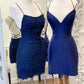 Sexy Straps Sheath Short Homecoming Dress Lace Backless      cg23614