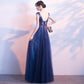 Beautiful A-Line Tulle Long Party Dress With Lace Applique, Long Evening Dresses Formal Dress Prom Dresses    cg23653
