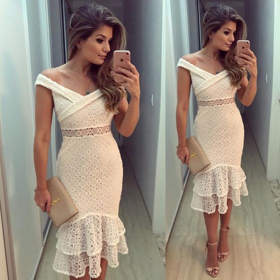 off the shoulder white prom dress cg2923