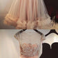 A-Line Jewel Light Champagne Short Homecoming Dress with Beading  cg307
